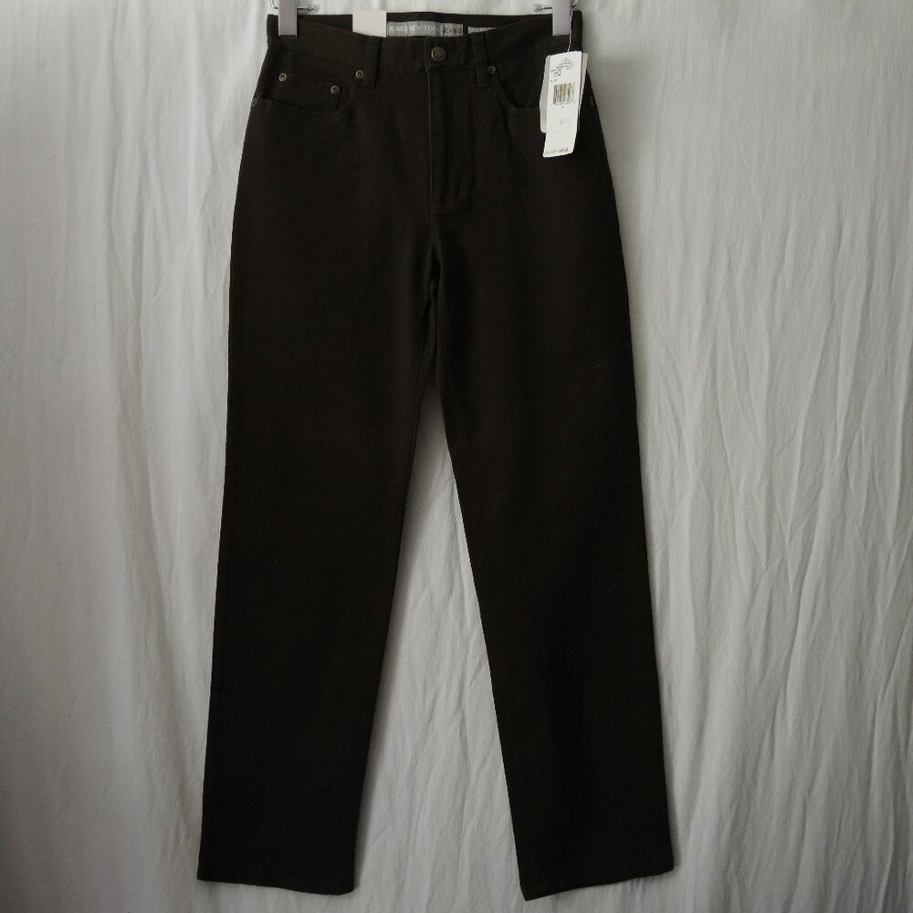 NWT Everyday Stretch Jeans Olive Green Tapered Leg Size 4 Jones New York